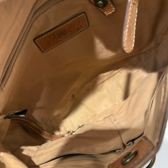 FRYE Lucy Leather Crossbody Saddle Bag Purse Brown - Picture 6 of 10